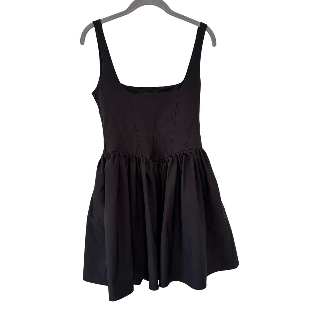 Zara Women’s Black Corset Fit Flare Mini Dress Square Neck Sleeveless Size S - Picture 7 of 10